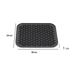 Covoras din Silicon pentru Scurgere Vase, Kadeny, Uz Casnic, Rezistent la Temperaturi Ridicate, Izolator, 30x24 cm, Negru