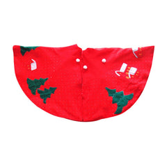 Covoras pentru bradul de Craciun Kadeny, lana, rosu/verde, 100 cm