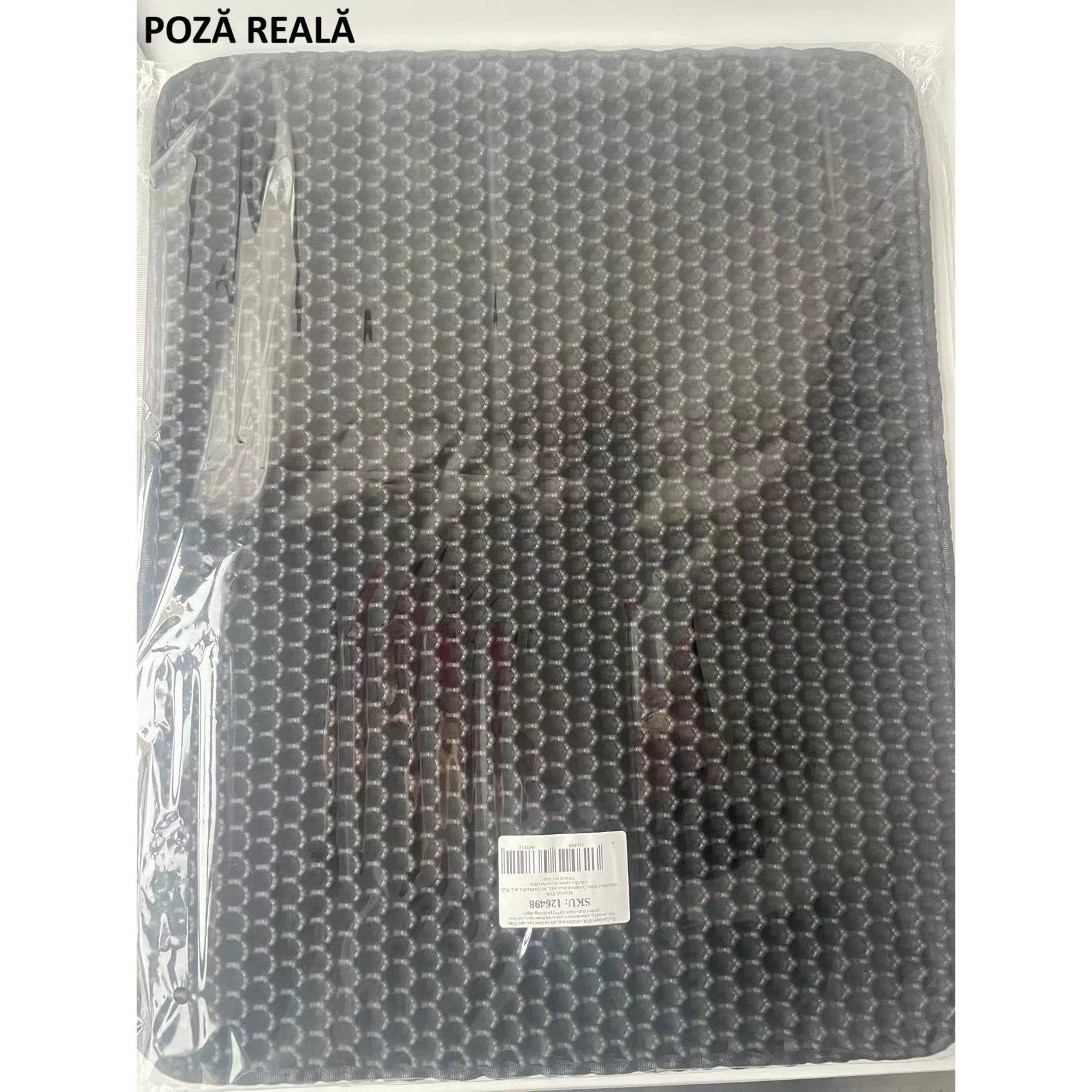 Covoras pentru Litiera, Kaveny, Covor cu Doua Fete pentru Pisici, Rezistent la Apa, Colectare Granule de Nisip, Antiderapant, 40x50 cm, Negru