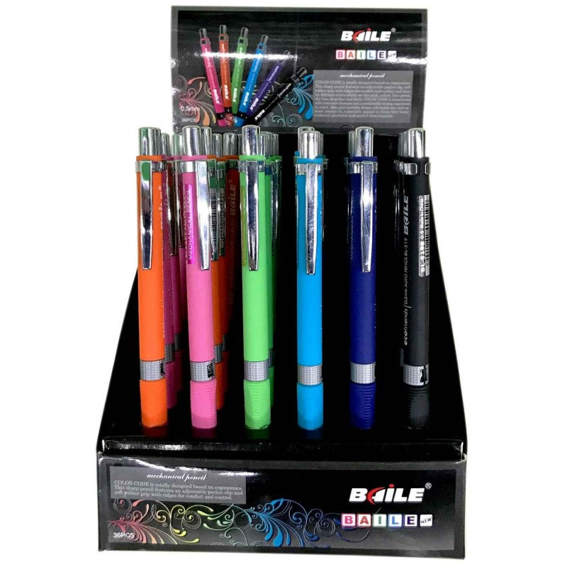 Creion mecanic CNX Baile 519, 0.7mm, grip cauciucat, corp plastic diverse culori