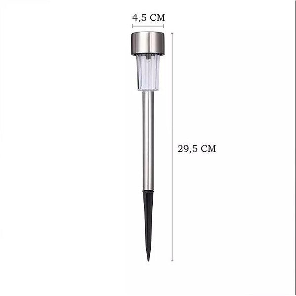 Lampa solara LED de exterior pentru gradina Kaveny, dispersor normal, 0.06W, Inox, 29 cm