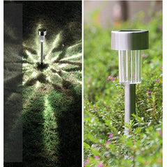 Lampa solara LED de exterior pentru gradina Kaveny, dispersor normal, 0.06W, Inox, 29 cm