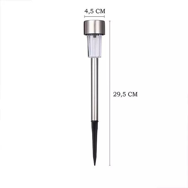 Lampa solara LED de exterior pentru gradina Kaveny, dispersor normal, 0.06W, Inox, 29 cm