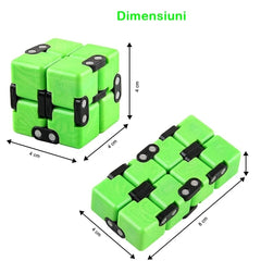 Cub antistres, Fidget Toy, Infinity Magic Cube, Verde, 4x4x4 cm