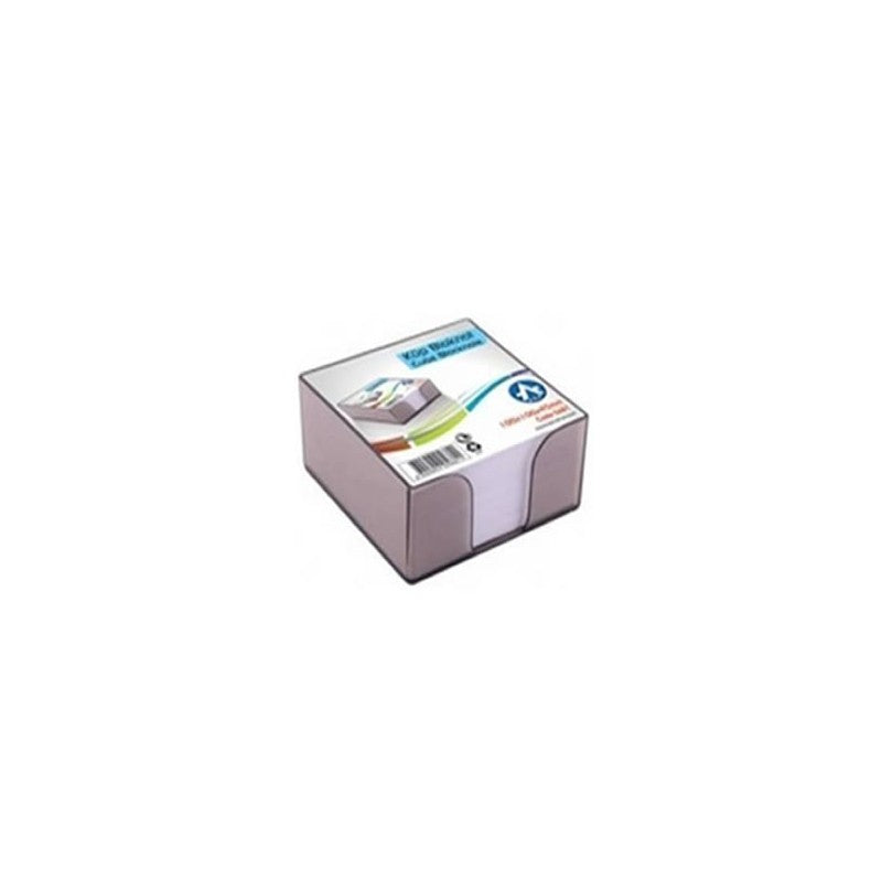 Cub hartie notes Ark 567-1, 500 coli, 85x85mm, alb, include suport plastic transparent fumuriu