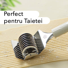 Dispozitiv de taiat Taietei, Kadeny, din Plastic cu Inox Razatoare, Curatator de Legume-Fructe, Maner Anti Alunecare, 22 x 6.5 cm Alb