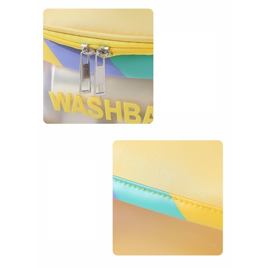 Geanta Cosmetice de Voiaj Kadeny, Impermeabila, Translucida Mata, 22 x 16 x 14 cm, Galben