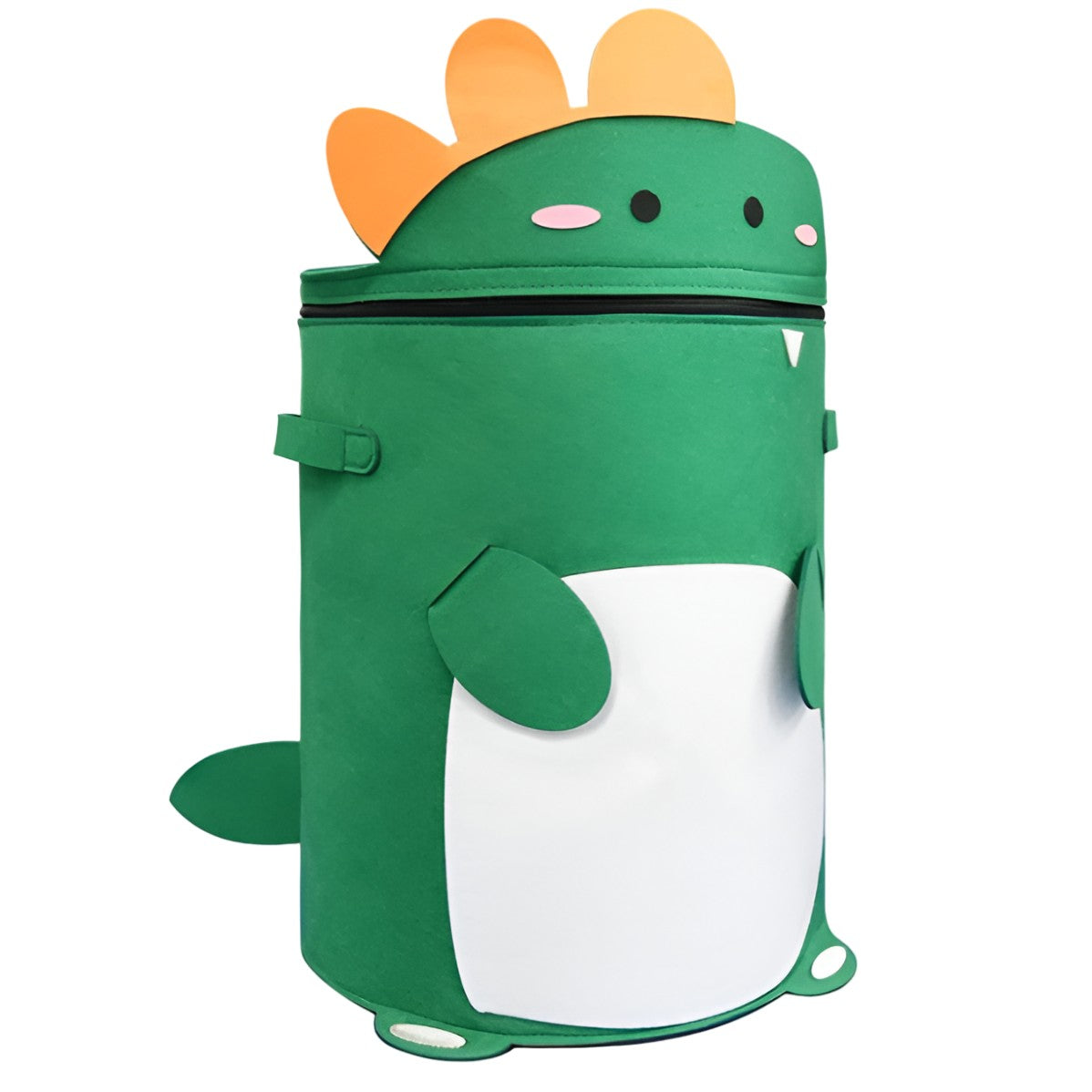 Cutie de Depozitare 2In1, Kaveny, Impermeabila, Covor pentru Jucarii si Lego 150cm, Capacitate Mare, cu Manere, cu Sfori, Inaltime 40cm, Model Dinozaur, Verde