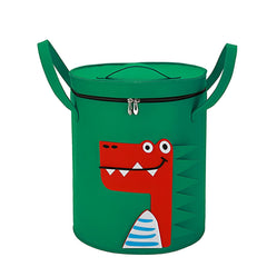 Cutie de Depozitare 2In1, Kaveny, Impermeabila, Covor pentru Jucarii si Lego 150cm, Capacitate Mare, cu Manere, cu Sfori, Inaltime 40cm, Model Crocodil, Verde
