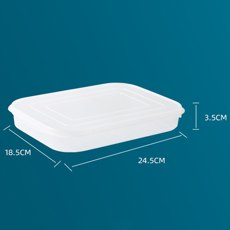 Cutie de depozitare de uz casnic, Kadeny, Caserola pentru Frigider, Rezistenta la umiditate, Rezervor Sigilat pentru Depozitare Alimentara, 24.5 x 18.5 x 3.5cm, Alb Transparent