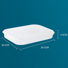 Cutie de depozitare de uz casnic, Kadeny, Caserola pentru Frigider, Rezistenta la umiditate, Rezervor Sigilat pentru Depozitare Alimentara, 24.5 x 18.5 x 3.5cm, Alb Transparent