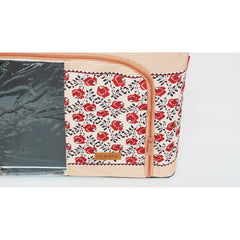 Cutie de Depozitare Pliabila, Kaveny,100 L din Bumbac si In, 60X42X40 cm, Fereastra Frontala, 2 Usi de Acces cu Fermoar Bidirectional, Cadru Metalic, Suport Baza Stabil din Plastic, Motiv Traditional Model 4