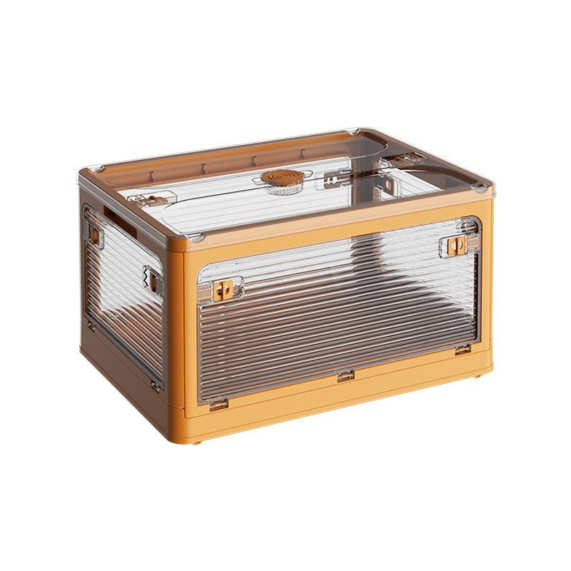 Cutie de depozitare pliabila, Kaveny, Cu capac, 29 L, Plastic, 40.5x29x24.5 cm, Portocaliu
