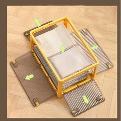 Cutie de depozitare pliabila, Kaveny, Cu capac, 40 L, Plastic, 47x35x24.5 cm, Portocaliu