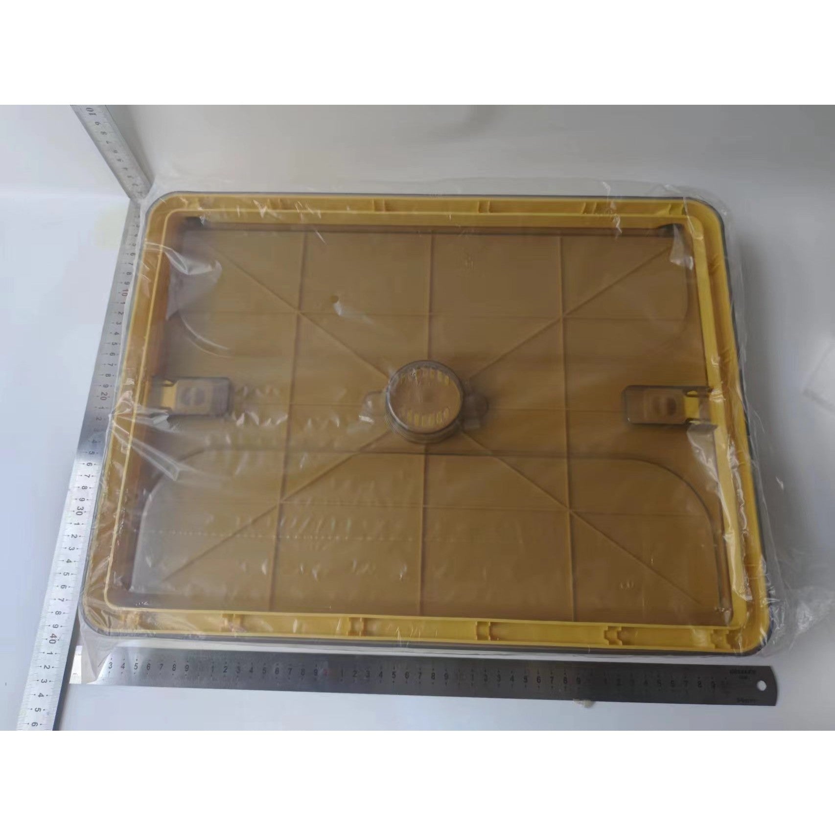 Cutie de depozitare pliabila, Kaveny, Cu capac, 40 L, Plastic, 47x35x24.5 cm, Portocaliu