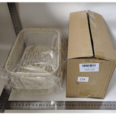 Cutie de Depozitare Portabila, Kadeny, cu Separator pentru Gheata si Scurgere, Mentine Rece, Caserola Pranz, 25x16.5x11.5 cm, Crem/Transparent