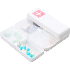 Cutie depozitare medicamente, 7 compartimente sigilate individual, pliabila, portabila, Kaveny, Alb/Rosu