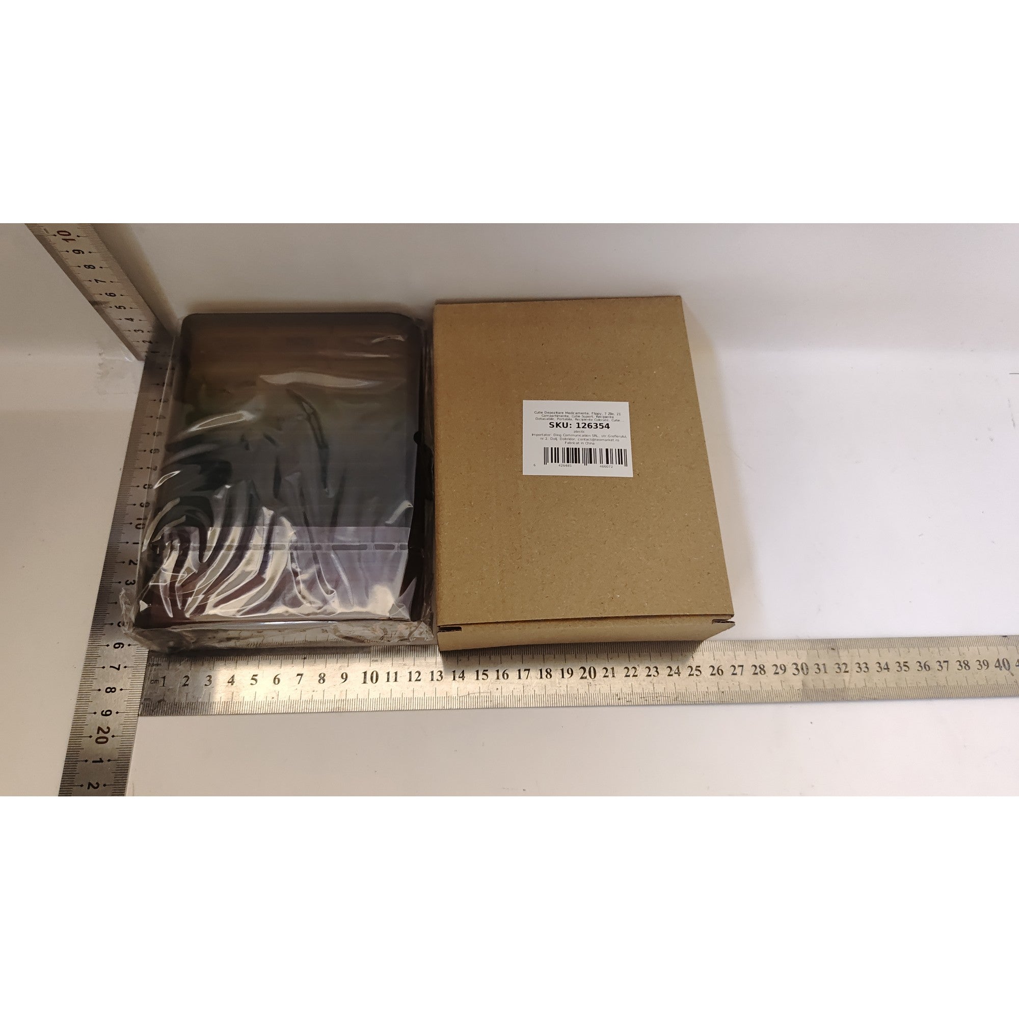 Cutie Depozitare Medicamente, Kaveny, 7 Zile, 21 Compartimente, Cutie Suport, Recipiente Detasabile, Portabila, Recipiente Colorate, Cutie Neagra, 15.6x12 cm
