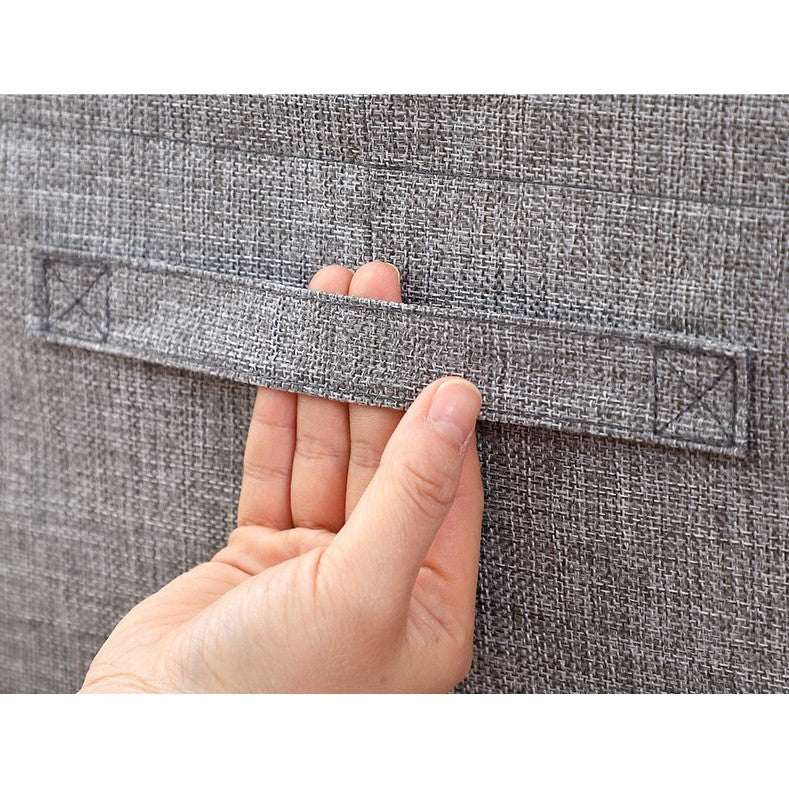 Cutie de depozitare pliabila, Kaveny, Cu fermoar, 100 L, Textil, 60x42x40 cm, Cadru Metalic, Suport Baza Stabil din Plastic, Gri