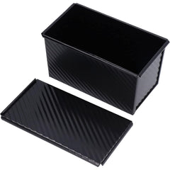 Tava pentru Paine, Kadeny, din Otel Carbon, 450 g, cu Capac, Antiaderenta, 21 x 11 x 11.5 cm, Negru