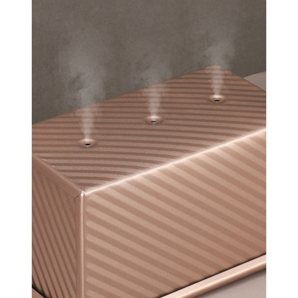 Tava pentru Paine, Kadeny, din Otel Carbon, 450 g, cu Capac, Antiaderenta, 21 x 11 x 11.5 cm, Roz Auriu