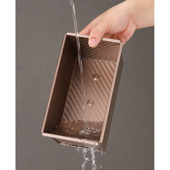 Tava pentru Paine, Kadeny, din Otel Carbon, 450 g, cu Capac, Antiaderenta, 21 x 11 x 11.5 cm, Roz Auriu