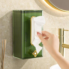 Cutie suport servetele eleganta Kaveny, cu montare pe perete sau dulap, material plastic dur, 21.3 x 8.7 x 12 cm, verde