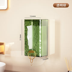 Cutie suport servetele eleganta Kaveny, cu montare pe perete sau dulap, material plastic dur, 21.3 x 8.7 x 12 cm, verde