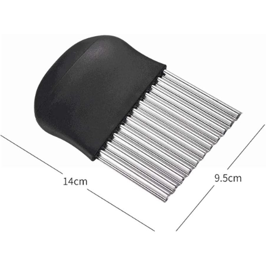 Cutit pentru Cartofi Ondulati, Kadeny, pentru Legume, Forma Ondulata, Usor de Utilizat, Taiere, Negru