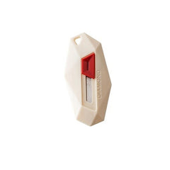 Cutter pentru Cutii, Kadeny, Varf Rotunjit si Zimtat, Tip Breloc, 6.5x3.5 cm, Crem