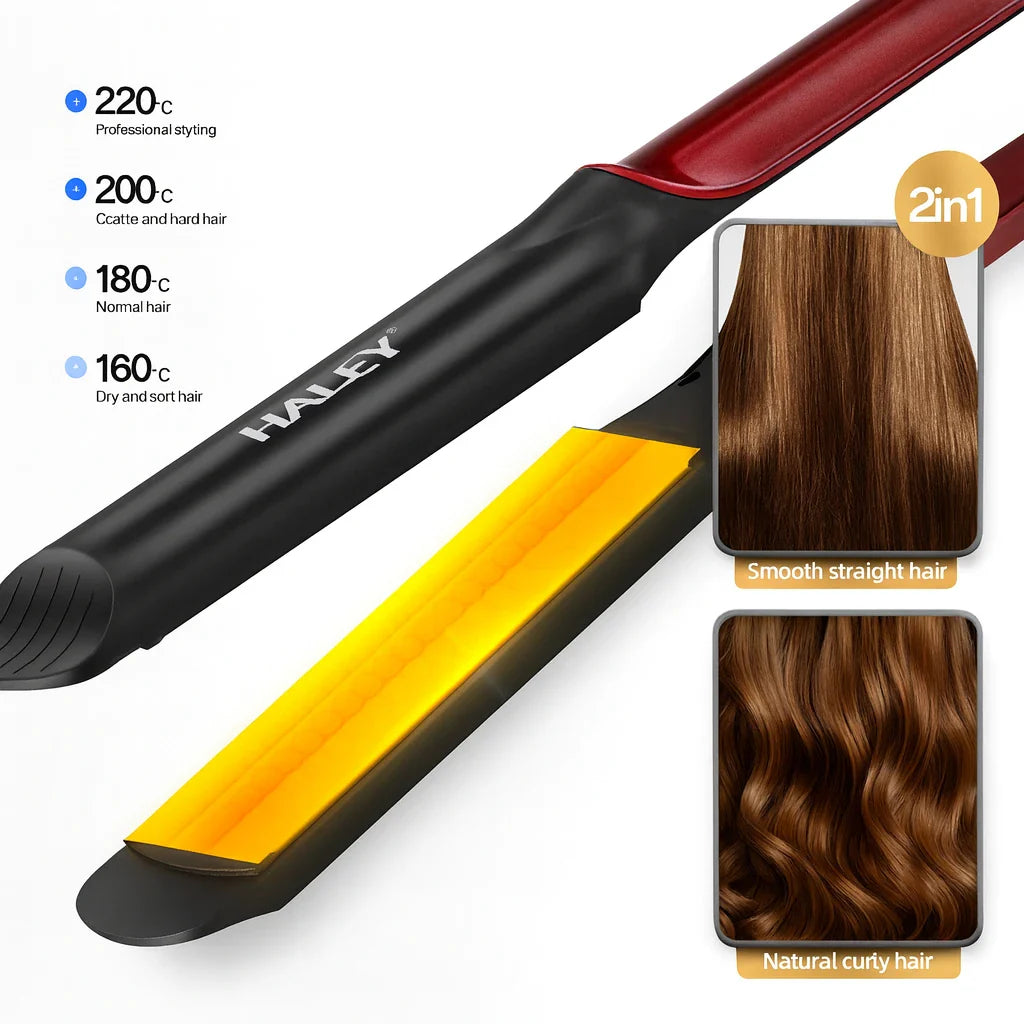 Placa de creponat parul HALEY HY-3006 Wave Splint, 45W, 4 trepte de temperatura, incalzire rapida, 2 in 1 – indreptare si onduleuri naturale