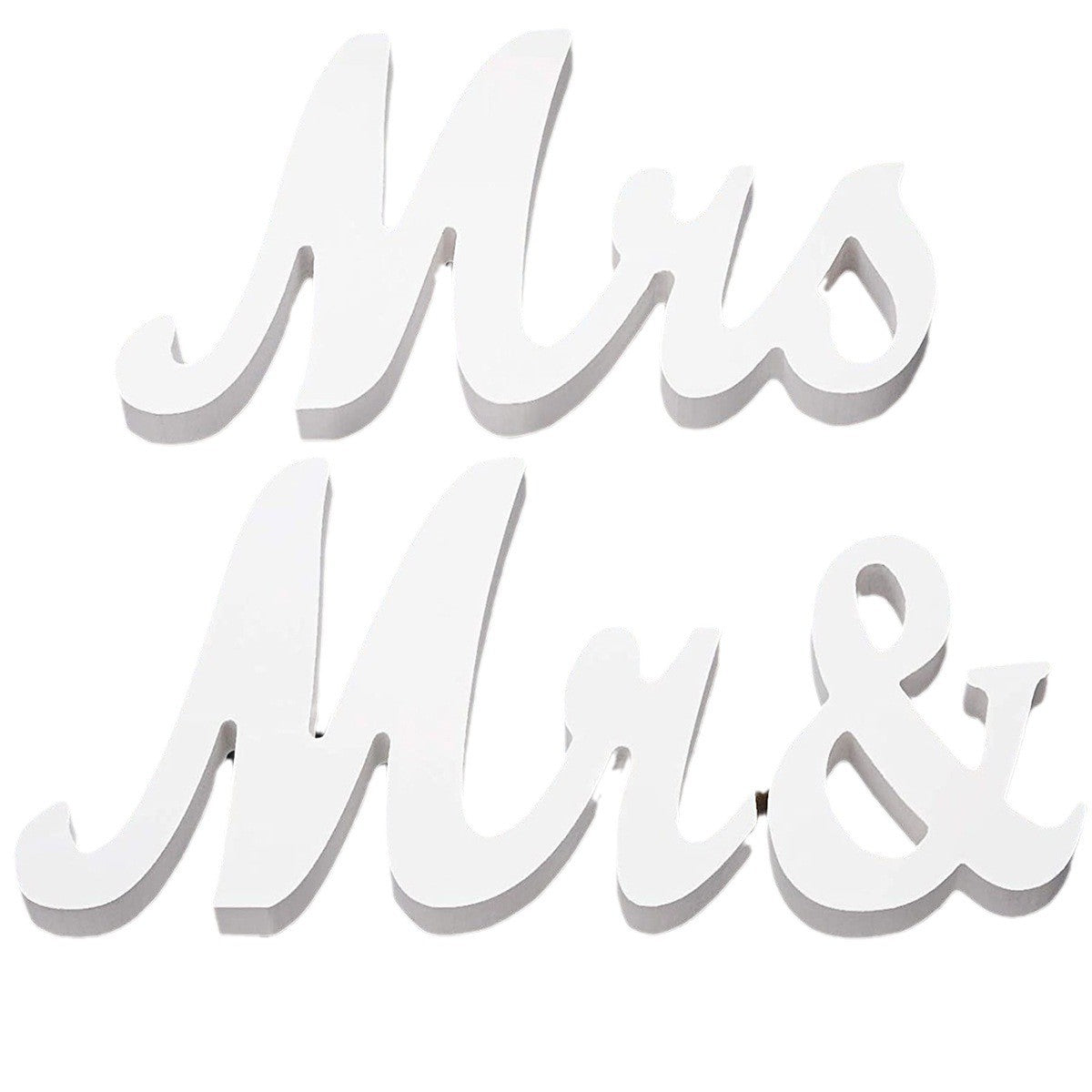 Decor pentru Masa, Kaveny, Model Mr&Mrs, Tematica Nunta, 10x20 cm, Alb
