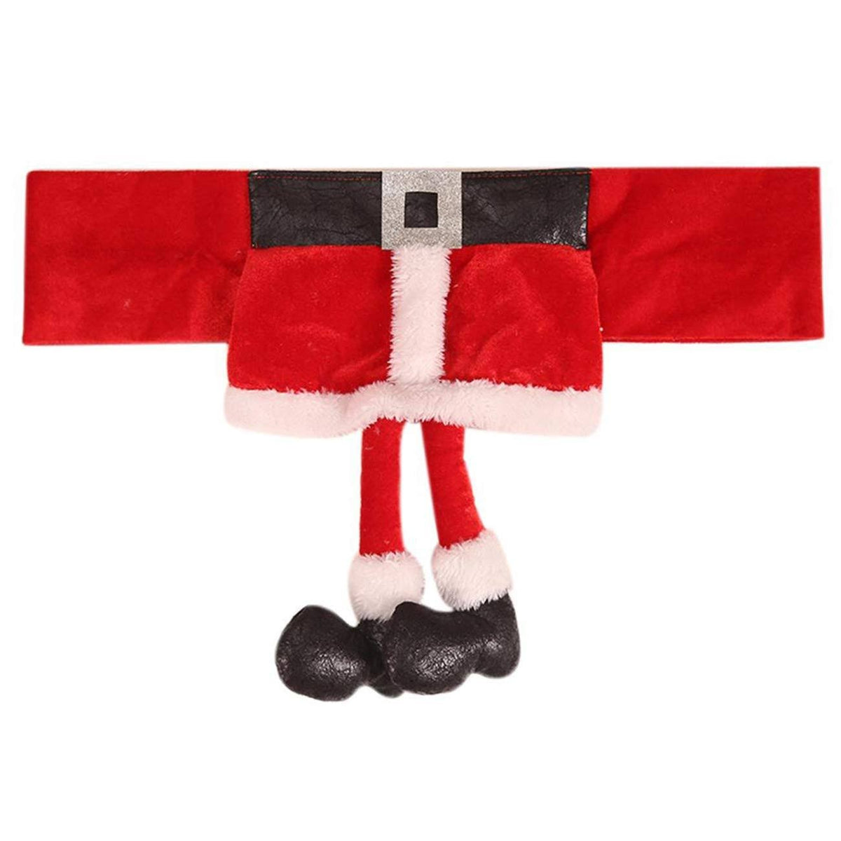 Decoratiune pentru scaun cu tematica de Craciun Kadeny, elastica, material textil/poliester, 46 x 30 cm, rosu