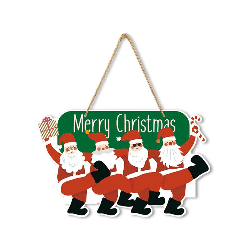 Decoratiune de Craciun, Kadeny, de Agatat, pentru Usa, Perete sau Brad, Sfoara Inclusa, 25.2 x 41.7 cm, din Hartie 350g, Model Mosi Craciuni, Multicolor