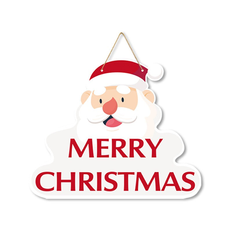 Decoratiune de Craciun, Kadeny, de Agatat, pentru Usa, Perete sau Brad, Sfoara Inclusa, 26.2 x 32.5 cm, din Hartie 350g, Model Mos Craciun, Alb/Rosu