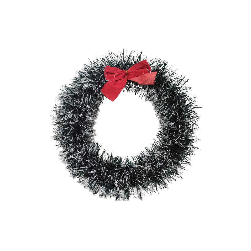 Coronita Craciun CNX 9244-4, PVC, verde / alb, 38cm