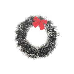 Coronita Craciun CNX 9244-3, PVC, verde / alb, 20cm, cu fundita