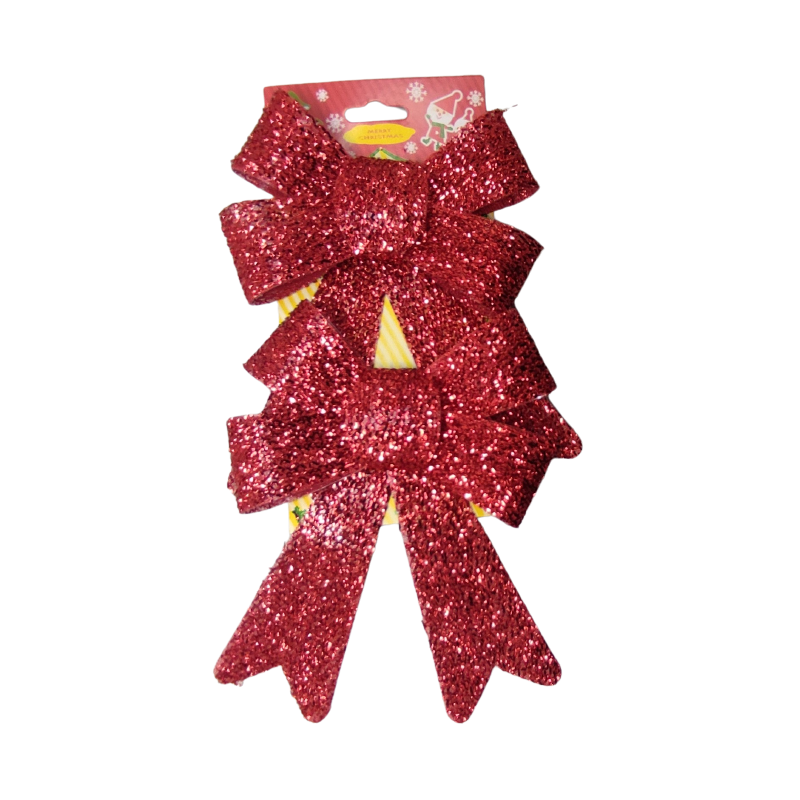 Fundite decorative de Craciun CNX RN-23186, rosu, 19x13cm, set 2 buc