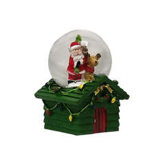 Glob din sticla Craciun CNX SK111, suport casuta