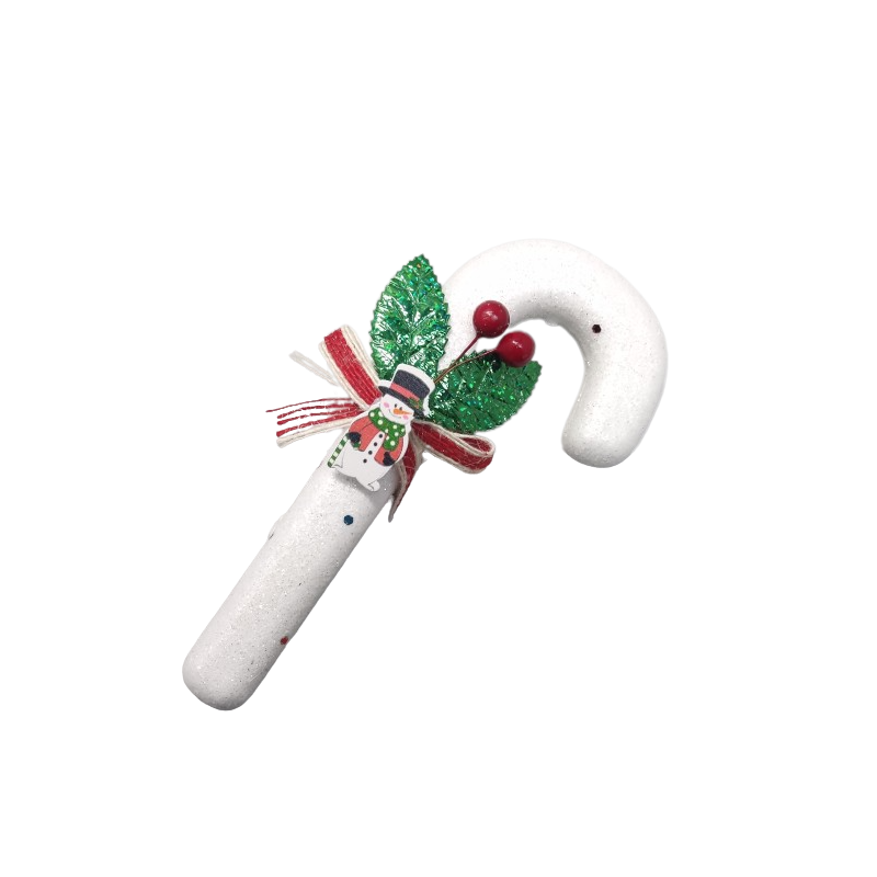 Globuri brad Craciun CNX B19-23109, baston cu fundita, polistiren, 17cm