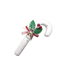 Globuri brad Craciun CNX B19-23109, baston cu fundita, polistiren, 17cm