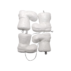 Globuri brad Craciun CNX XB17-23433, cizmulite, polistiren, 5cm, cu sclipici, set 4 buc