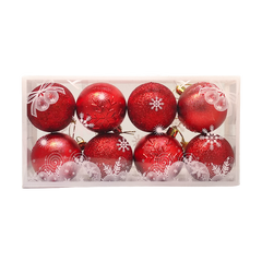 Globuri brad Craciun CNX B-2600, polistiren, rosu, 6cm, set 8 buc