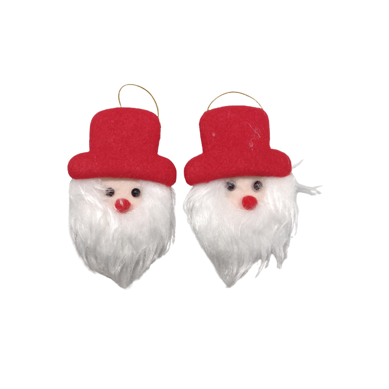 Decoratiuni Craciun CNX 9270-3, figurina cap Mos Craciun, 8x6cm, set 2 buc