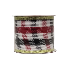 Panglica brad Craciun CNX, carouri, 6cm x 2.7m