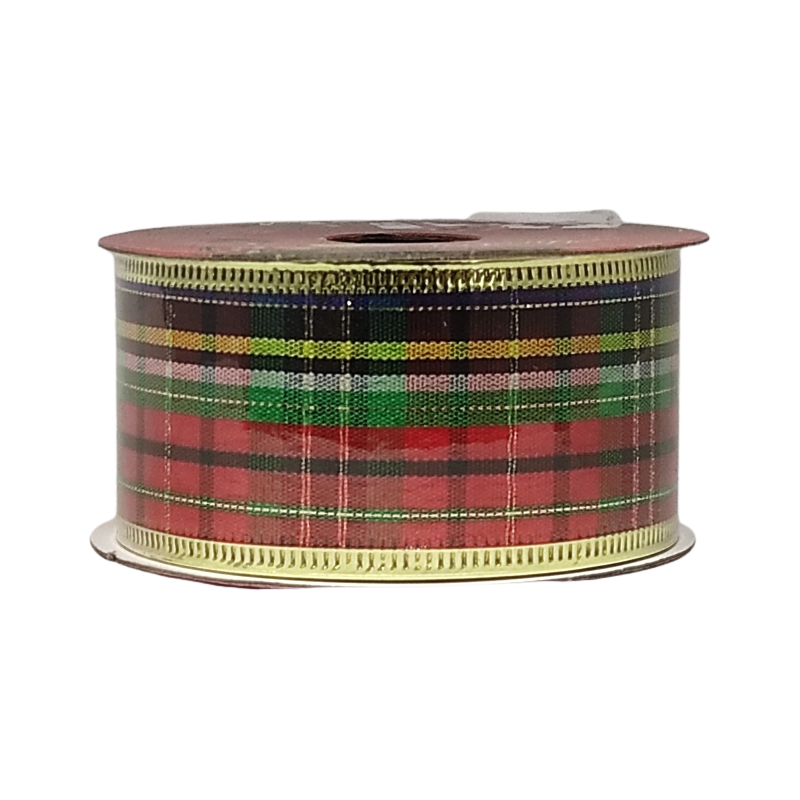 Panglica brad Craciun CNX, rosu / verde, 4cm x 2.7m