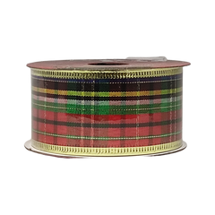 Panglica brad Craciun CNX, rosu / verde, 4cm x 2.7m