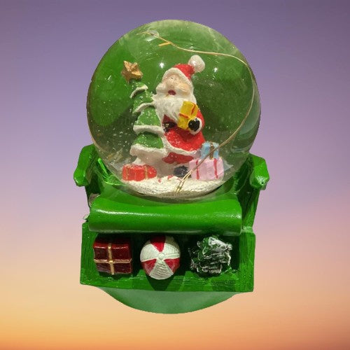 Decoratiune de Craciun din sticla, model 5, Glob muzical de zapada cu lumini, Kadeny