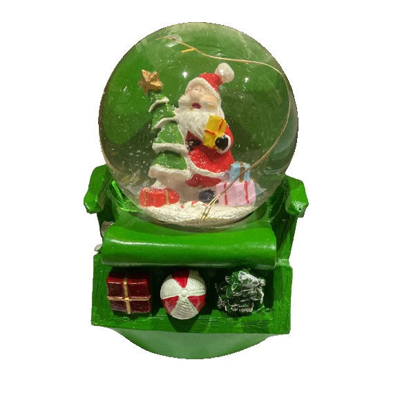 Decoratiune de Craciun din sticla, model 5, Glob muzical de zapada cu lumini, Kadeny