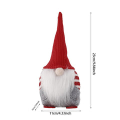 Ornament de Craciun Spiridus, Caciula Rosie Impletita, Kadeny, Material Textil, 25 cm, Multicolor